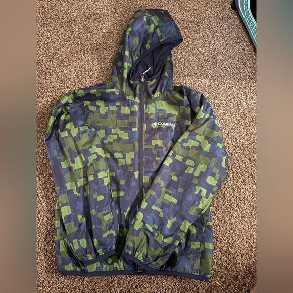 Columbia Other - Columbia Kids' Camo Raincoat - Green and Black